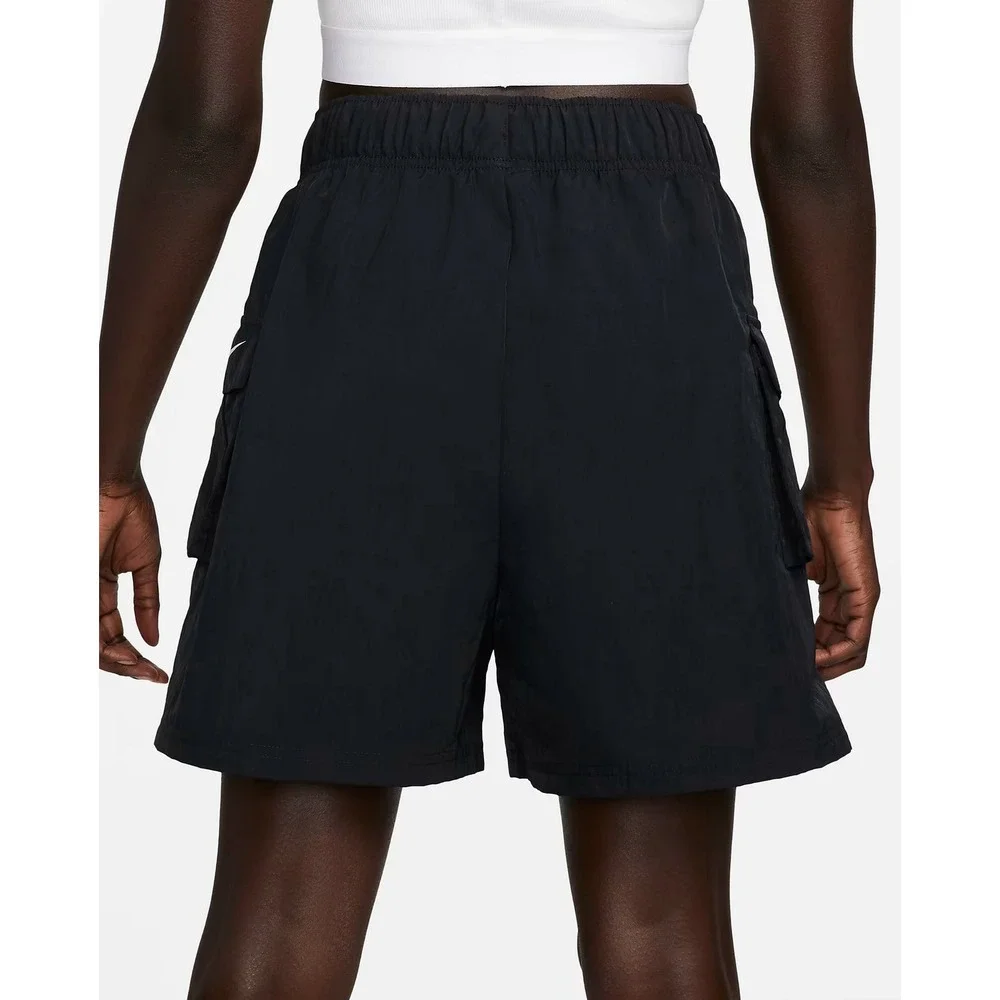NIKE Sportswear Essential Woven High Rise Shorts XS Black DM6247-010